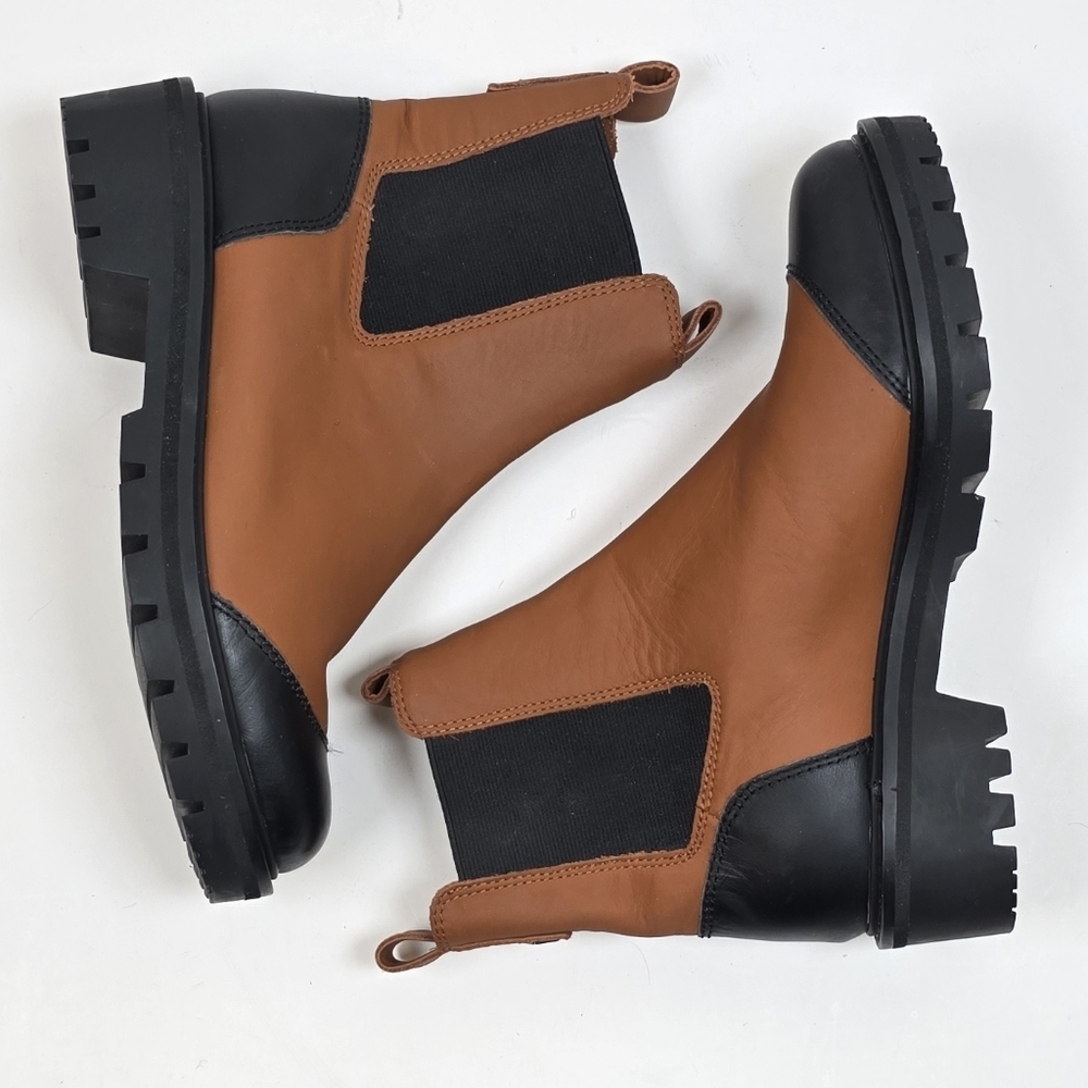 Antonio Melani Dalton Gore Leather Ankle Boots Weather Resistant Lug Sole Sz.6 - Picture 6 of 10